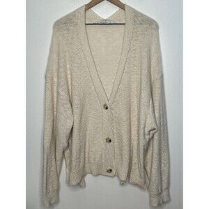 Arizona Jeans Co Cardigan Sweater XXL Beige Open Knit Teacher Minimalist Academy